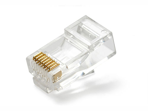 Chic Music Brand Pure Copper Gold Plated Crystal Head Computer Network Route Joint Super Five Type 8P8C Core RJ45 Network Route