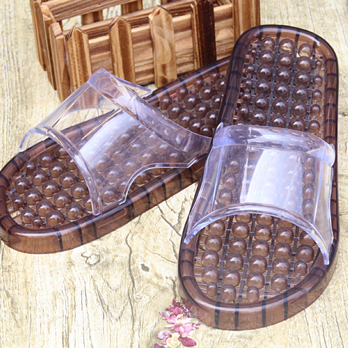 Summer Korean Style Cute Couple Non-Slip Crystal Home Massage Plastic Men's and Women's Shower Bathroom Slippers