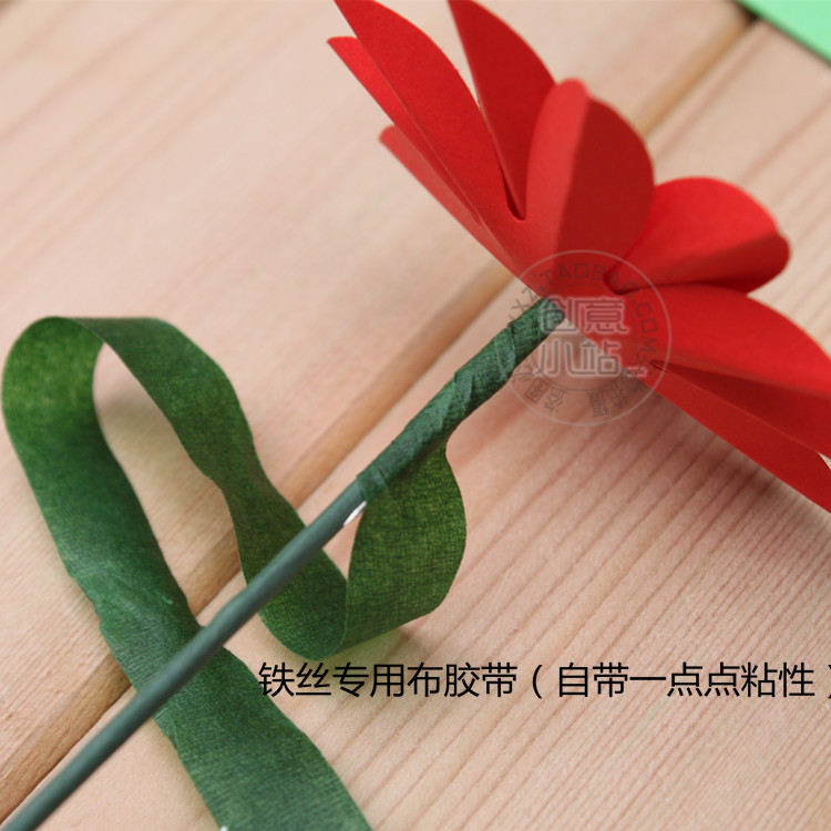 Wire Cloth Tape Special Silk Socks Floral Paper Art Solid Floral Paper Flowers Diy Handmade Material Premium Green Tape