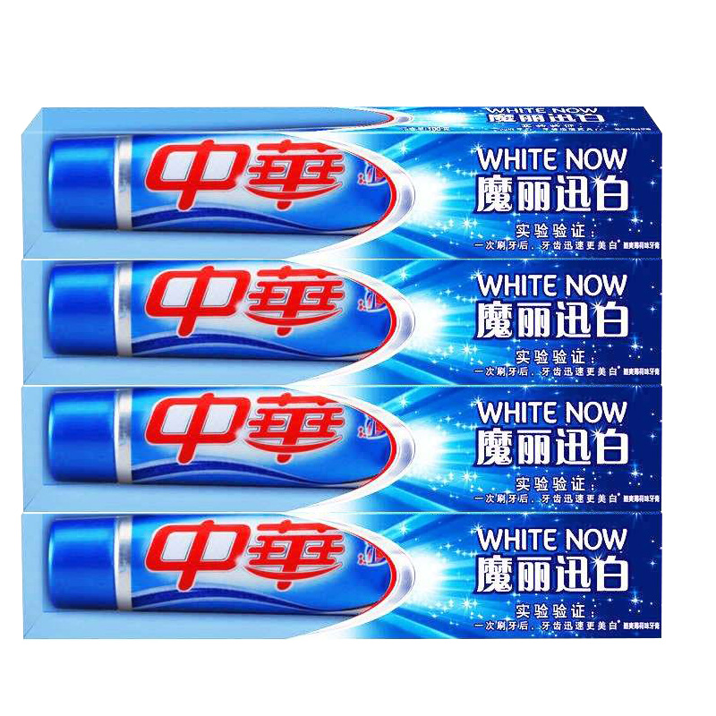 正品包邮中华魔丽迅白酷爽薄荷味170g/100g*4清新口气去牙垢美白