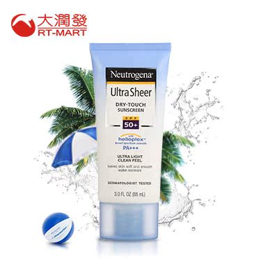 台湾大润发 露得清防晒霜夏季全身面部轻透无感防晒乳SPF50 88ml