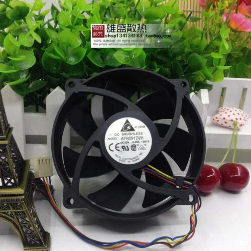 台达 9025 Круглый рамный вентилятор. Подшипник 0,60A Поддержка PWM4-PIN Регулирование скорости AFB0912VH