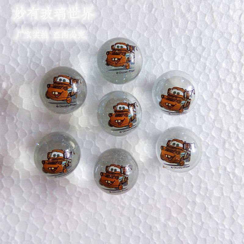 1 yuan 2 buck teeth orange car cute cartoon 16mm printing decal marble custom export