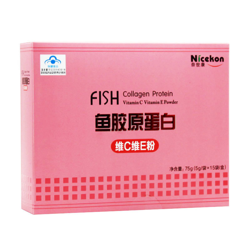 Nicekon/奈世康 鱼胶原蛋白维C维E粉 5g/袋*15袋/盒