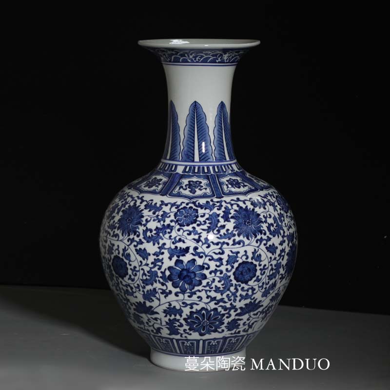 Jingdezhen porcelain put lotus flower around 50 cm high furnishings decorative vase bottles of sitting room furnishings vase