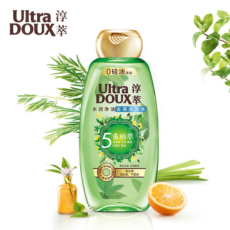 【天猫超市】ULTRA DOUX淳萃5重植萃水润净油去屑洗发水400ml