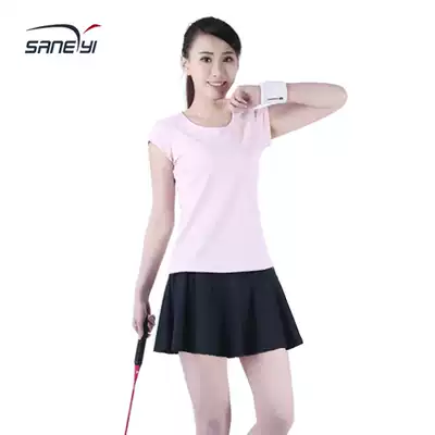 32e summer women's badminton set tennis suit with double lining anti-light