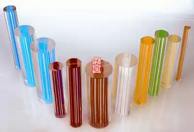 Yellow line plexiglass acrylic straight line rod processing pmma any color line rod inner straight line round rod customization