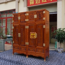 Красного дерева шкаф 缅甸花梨红木顶箱柜 大果紫檀红木衣柜 加厚独板