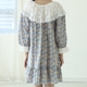 Áo dài phiên bản Hàn Quốc của váy ngủ nữ mùa hè đưa đón bằng vải cotton bảy điểm tay áo cô gái dễ thương váy ren dịch vụ nhà tươi váy đầm mùa đông Đêm đầm