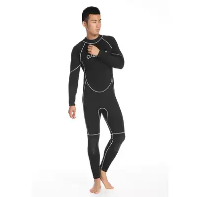 Big factory tail goods 3mm thick diving suit men's long-sleeved one-piece warm autumn and winter swimsuit surfing diving equipment
