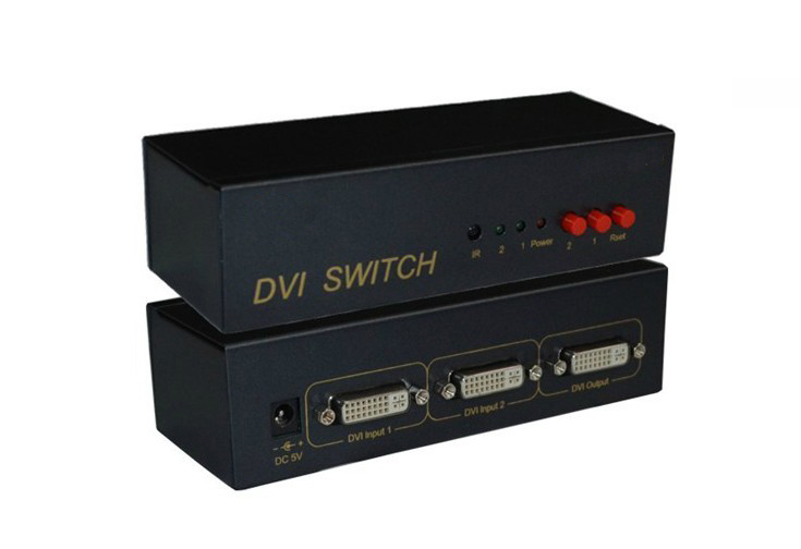 DVI switcher 2-mouth DVI switcher DVI switcher 2 in 1 out DVI2 in 1 out remote control switcher