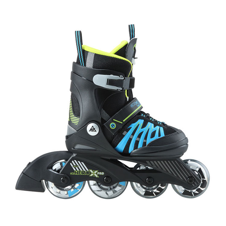 USA K2 Skating Shoes Quick Lacing Children Straight Rows Wheels Sliding Shoes with 5-yard adjustable roller skates