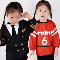 Baby coat Boy rice pocket Long sleeve anti-dressing bib protective clothing Waterproof eating childrens apron girl painting clothes