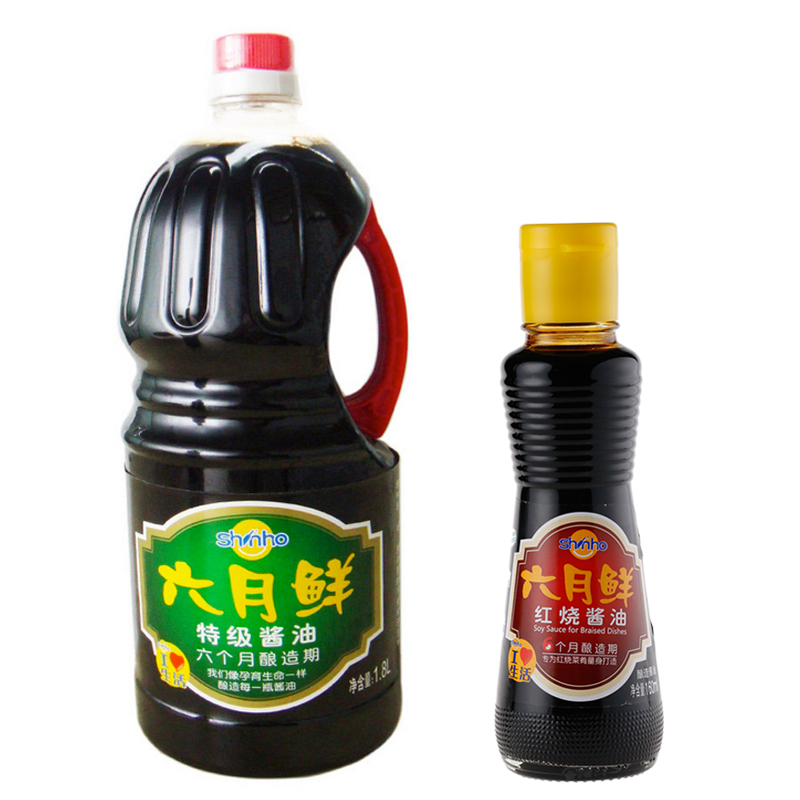 【天猫超市】欣和六月鲜特级酱油1.8L+六月鲜红烧酱油160ml组合装