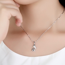  Silver necklace 925 sterling silver temperament little fox pendant womens single pendant niche design net red Tanabata gift set chain