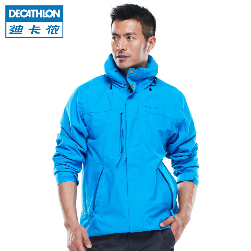 迪卡侬 冲锋衣男 户外春秋薄款外套 男士冲锋衣四季 QUECHUA A300
