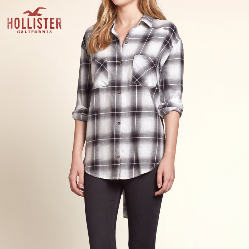 Hollister 男友风格子衬衫 女 90837
