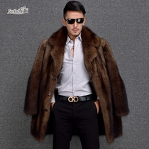 New luxurious ferret ferret mink men mink leather Grand coat mens whole mink fur leather grass male fur integrated