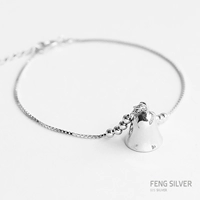 Chuông gió vòng chân nữ chuông bạc sterling Nhật Bản và Hàn Quốc của sinh viên giản dị retro Sen mới của bạn gái có một giọng nói chữ lắc chân nữ inox