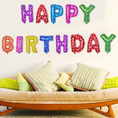 Color English alphabet aluminum film balloons, happy birthday balloons, birthday decorations, aluminum foil aluminum film balloons