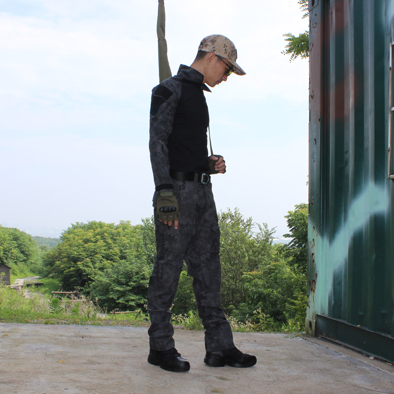 Military Eagle Special Soldier Outdoor CS Black Mans Tattooed Python Flip-flops Suit Men Wear-proof Plaid Bug American Training Conserve