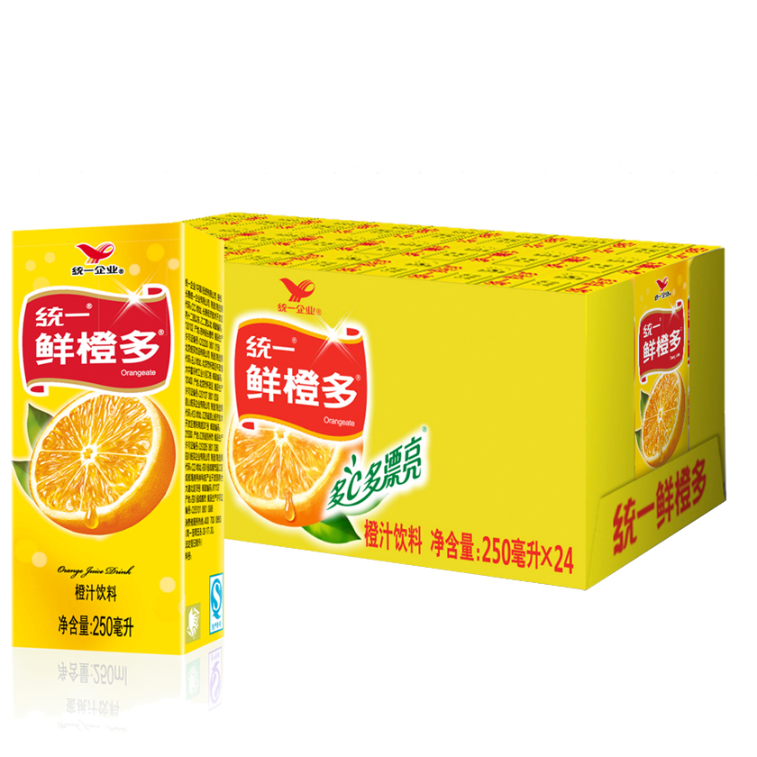 【天猫超市】统一鲜橙多250ml*24盒 柳橙汁制成 酸甜清爽 更多维C