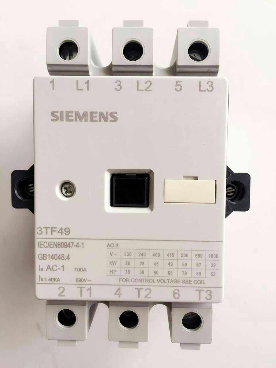 Siemens contactor 3TF4922-0XMO 45KW 90A 2 open 2 closed assist