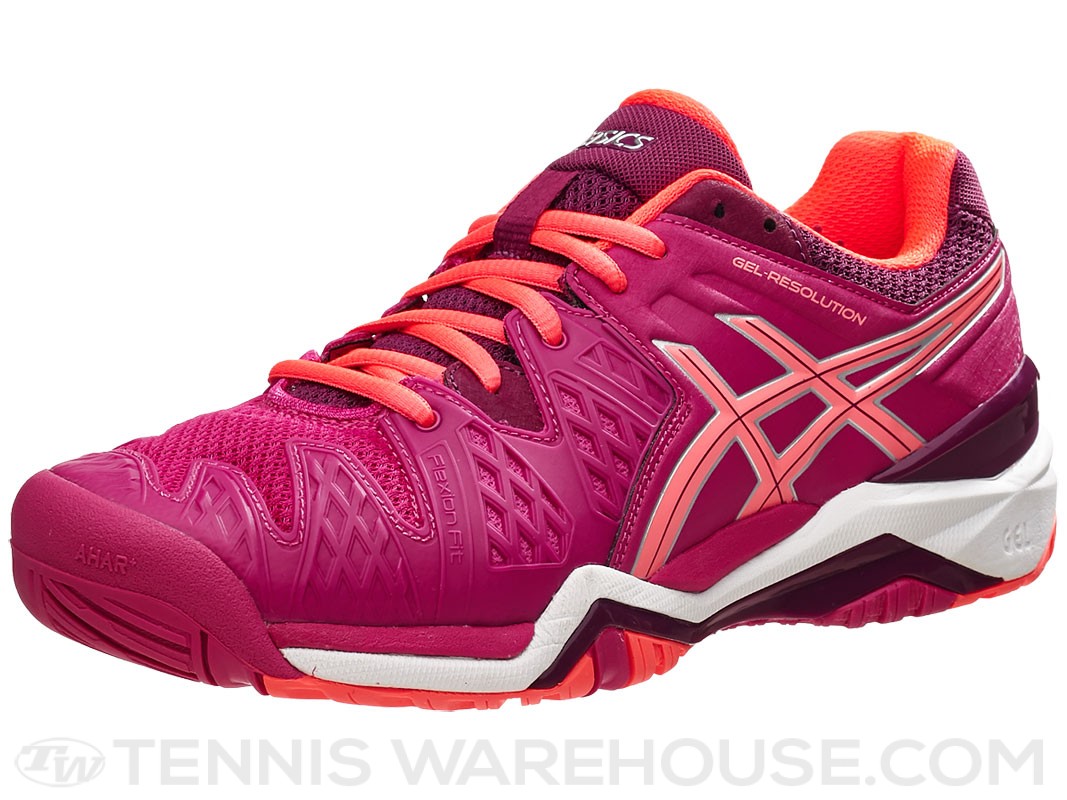 Asics Gel Resolution 6 Pink Orange Purple Womens Shoes