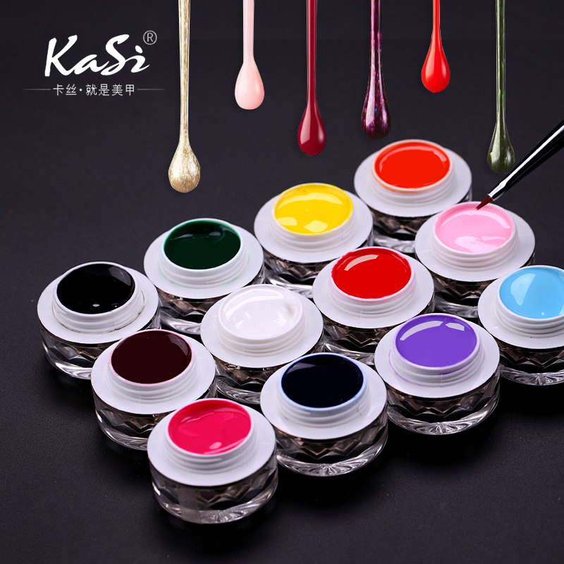 KaSi美甲立体3D毛衣胶 光疗指甲油胶微雕镂空造型胶工具套装12色