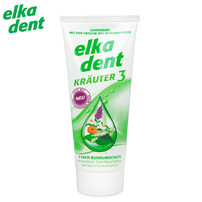 【天猫超市】德国进口elka dent牙膏植物草本精华 护理型护龈75ml