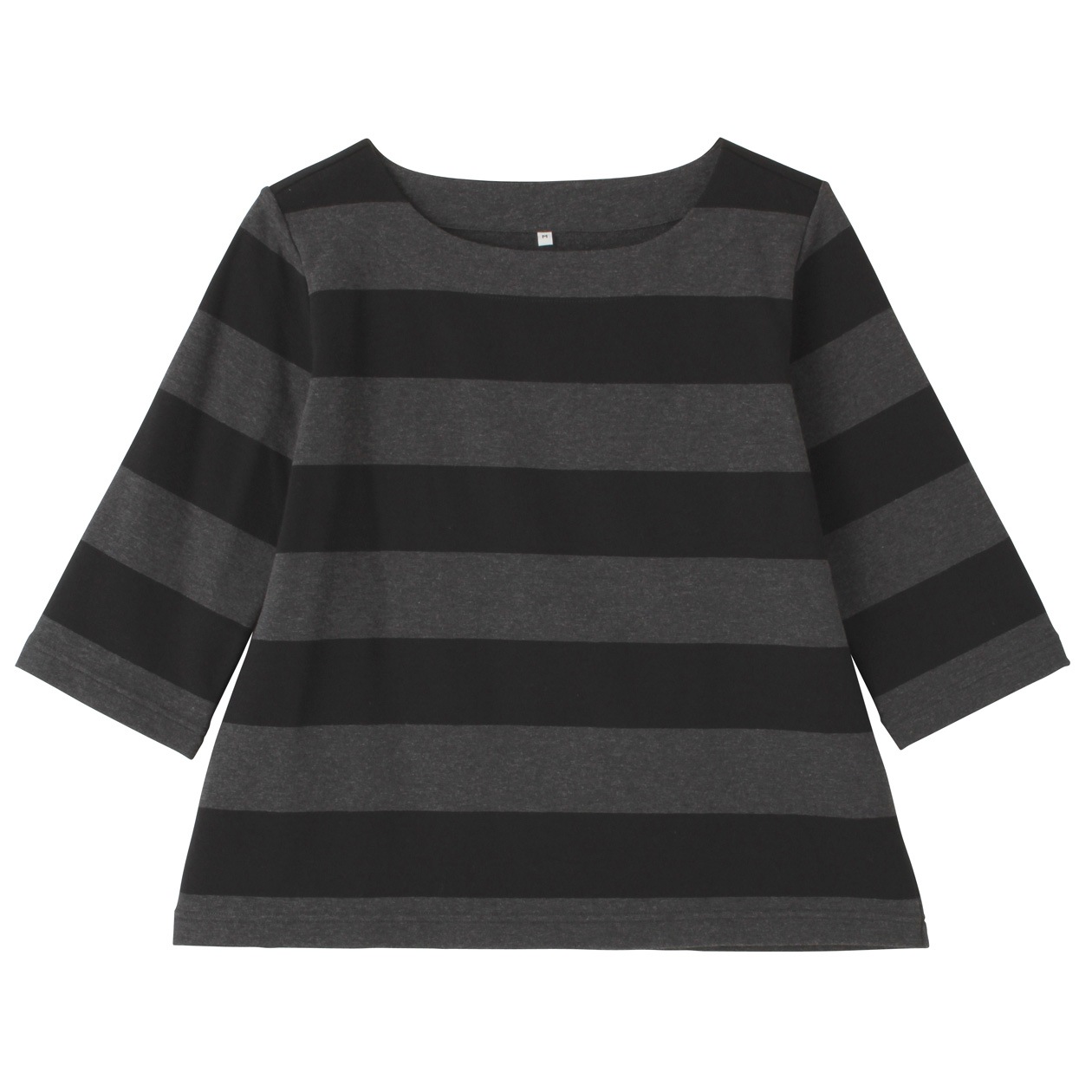 无印良品MUJI 女式 棉混弹力七分袖T恤