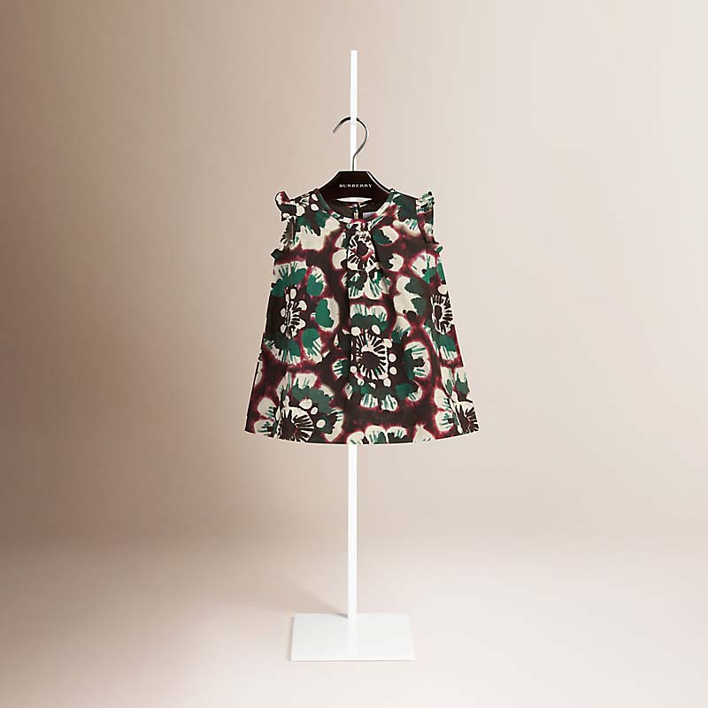 Burberry博柏利 扎染印花丝棉混纺连衣裙 40135301