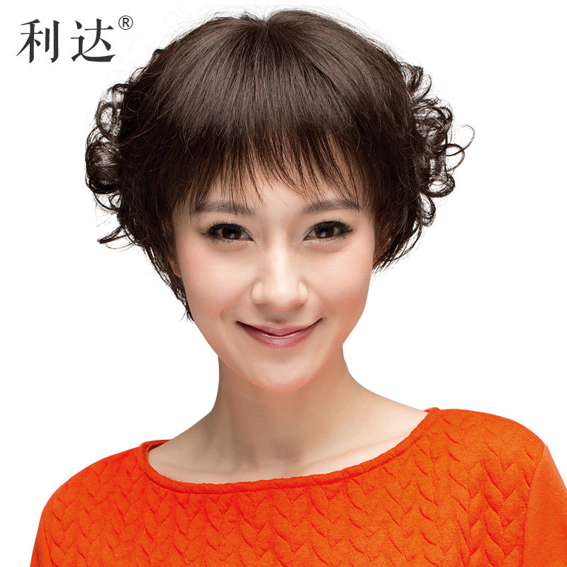 利达真发假发 女 短发 短卷发 妈妈假发 中老年假发 中年女士假发