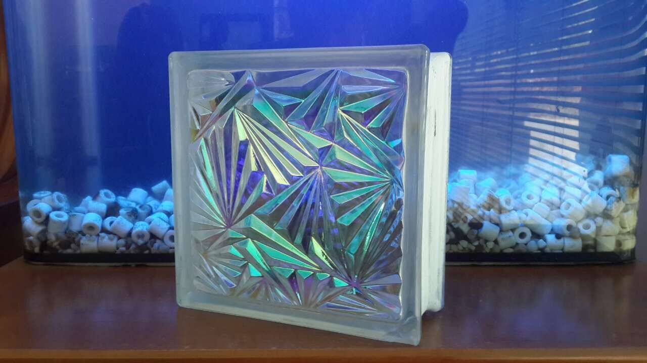 Colorful brick and stone pattern glass brick partition Stained glass brick Background wall partition good material Glass brick promotion