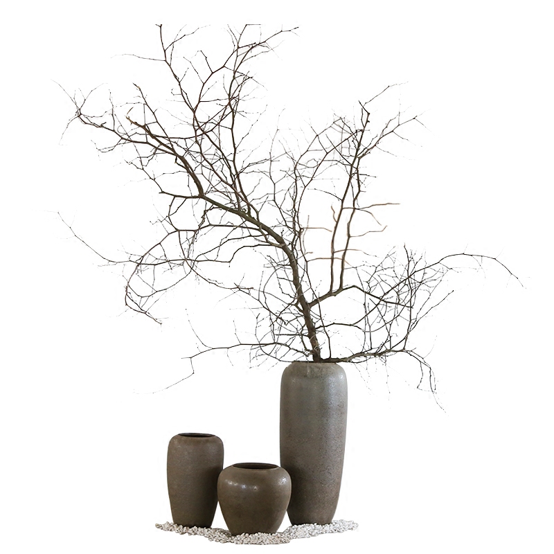 Jingdezhen retro nostalgia coarse pottery vase restaurant garden decoration big flower flower implement club big sitting room furnishing articles