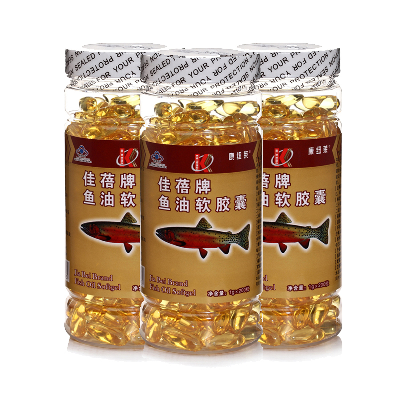康纽莱 佳蓓牌鱼油软胶囊 1g/粒*200粒*4瓶套餐