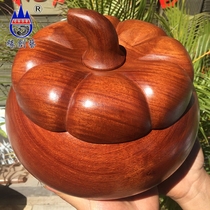 Red wood eight-treasure box Burmese pear wood dried fruit containing storage tank Decorative Pendulum piece One figure a whole wood polyppot