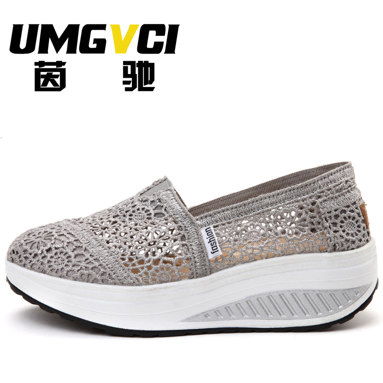 Summer Breathable Mesh Shoes Women Shoes Online Sneakers Women Lace Rocking Shoes Heightening Tourist Shoes Women Running Shoes Summer