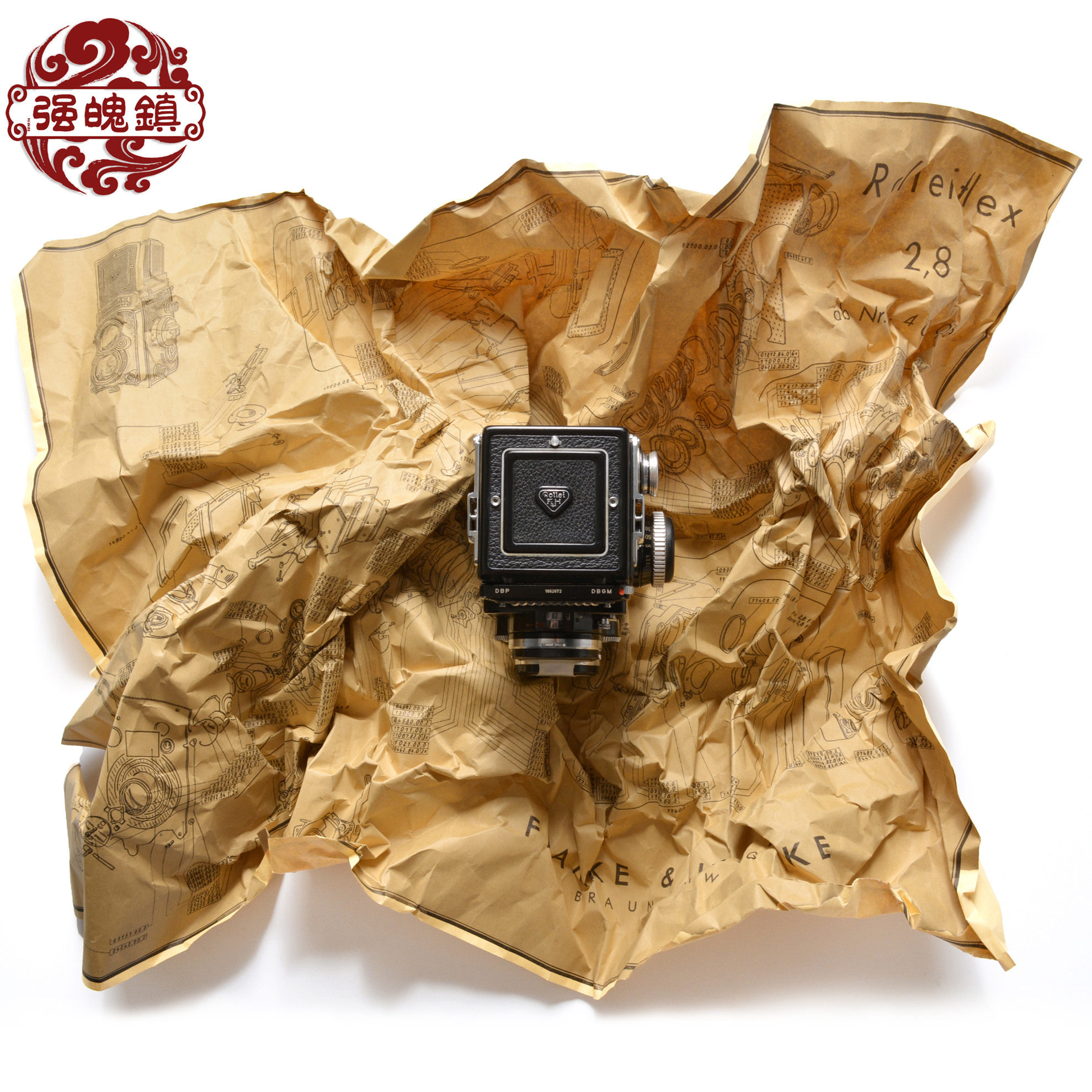 Rolleiflex double reverse decomposition diagram decorative painting shooting background Second half price discount