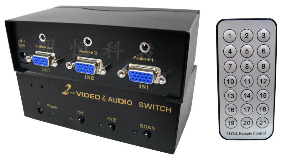 VGA-201A (2 in 1 out VGA-audio switcher) VGA switcher 2 1 with remote control-Taobao