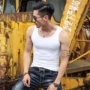 Mùa hè thun cao tay áo hình chữ I tay áo thấm mồ hôi tập thể dục màu rắn vest vest nam cotton co giãn bó sát thể thao áo gym