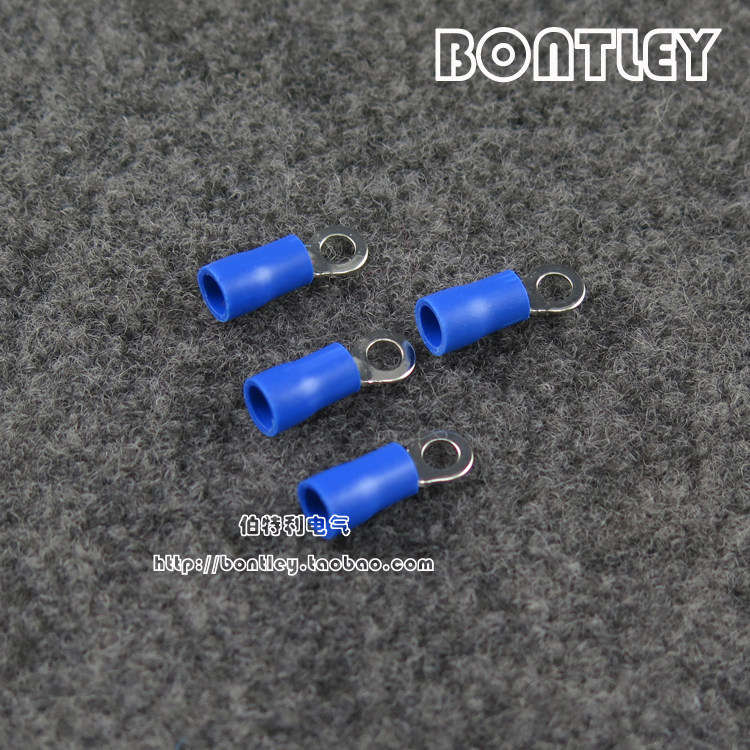 Blue round OT pre-insulated cold-pressed terminal connector end RVS2-4 100 packs
