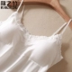 Bông tre mùa hè ren gợi cảm V tie ngực pad áo yếm với áo ngực cup đáy áo Modal