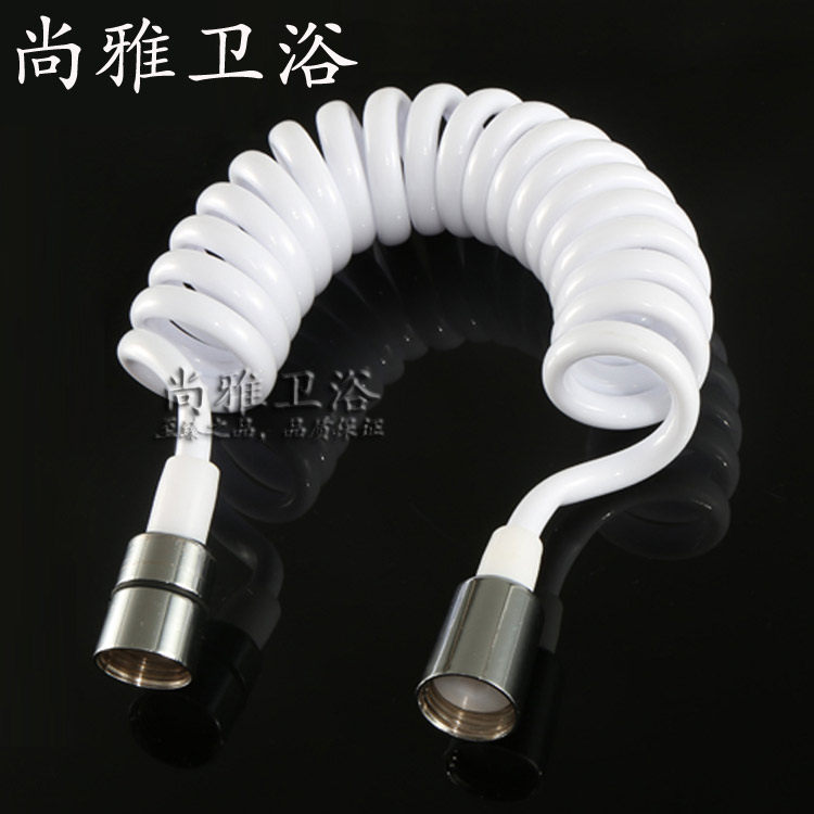 1 5 m telescopic pressure resistant spring pipe 1 5m shower nozzle spray gun woman cleaner hot and cold water hose 