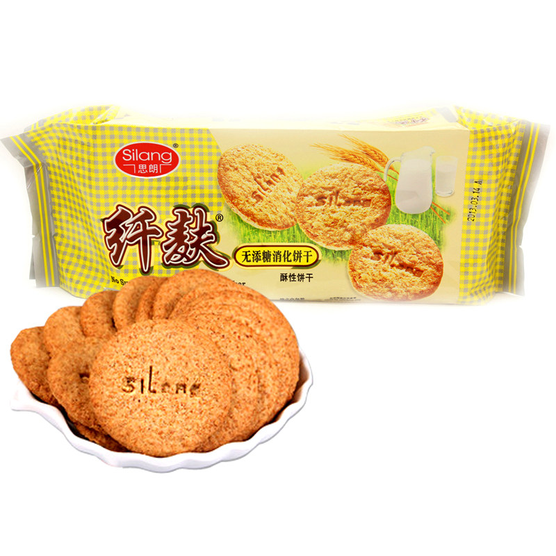 【天猫超市】思朗纤麸无糖消化饼干456g 膳食纤维粗粮饼干 零食