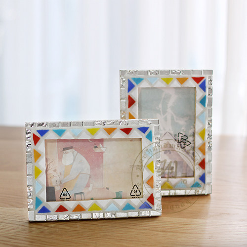 The Yuessen Live small colourful flag silver) Forest Department Fresh photo frame solid wood frame Bohemian lovers creative gifts