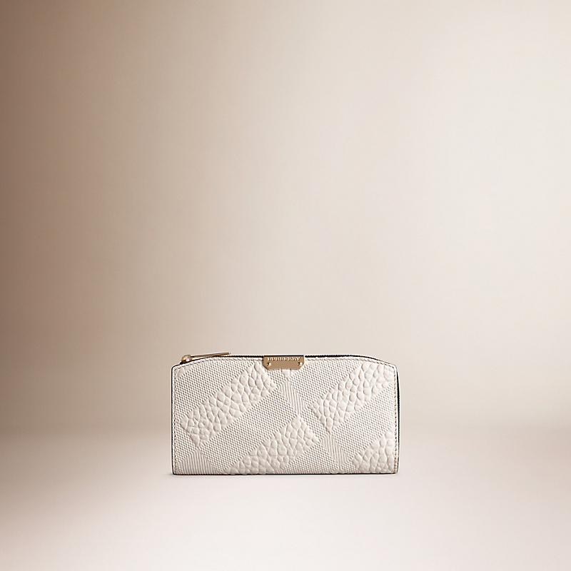 BURBERRY/博柏利格纹压花皮革全拉链钱夹 39328601
