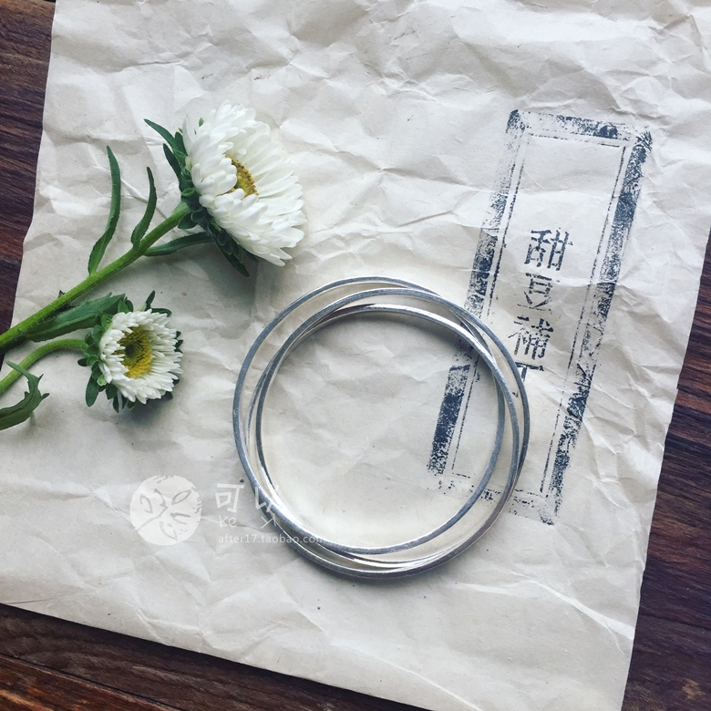 (small island handmade) (tea garden moonlight)foot silver pure hand bracelet three laps~