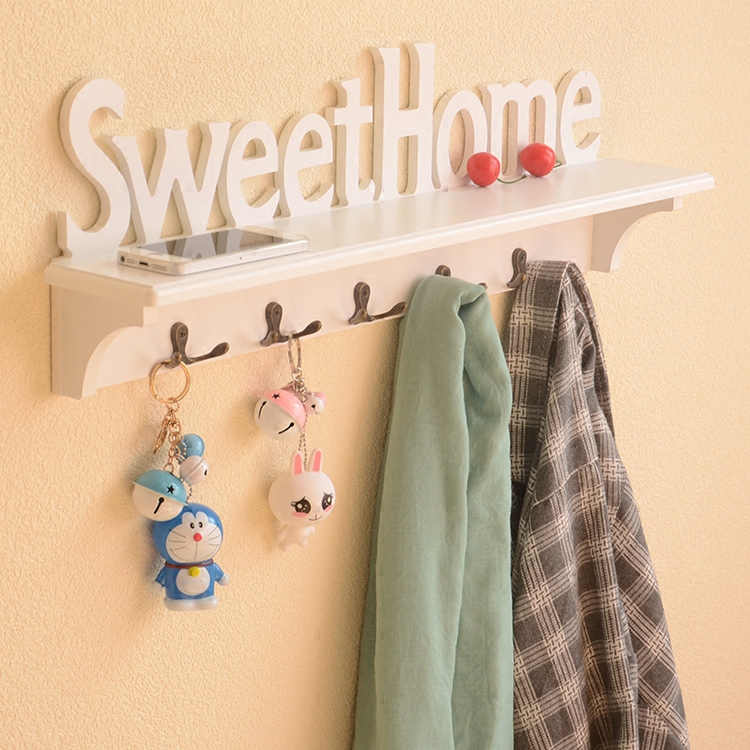 Nordic clothes hook partition shelf wall hanging coat hook bedroom classroom decoration key hook door back row